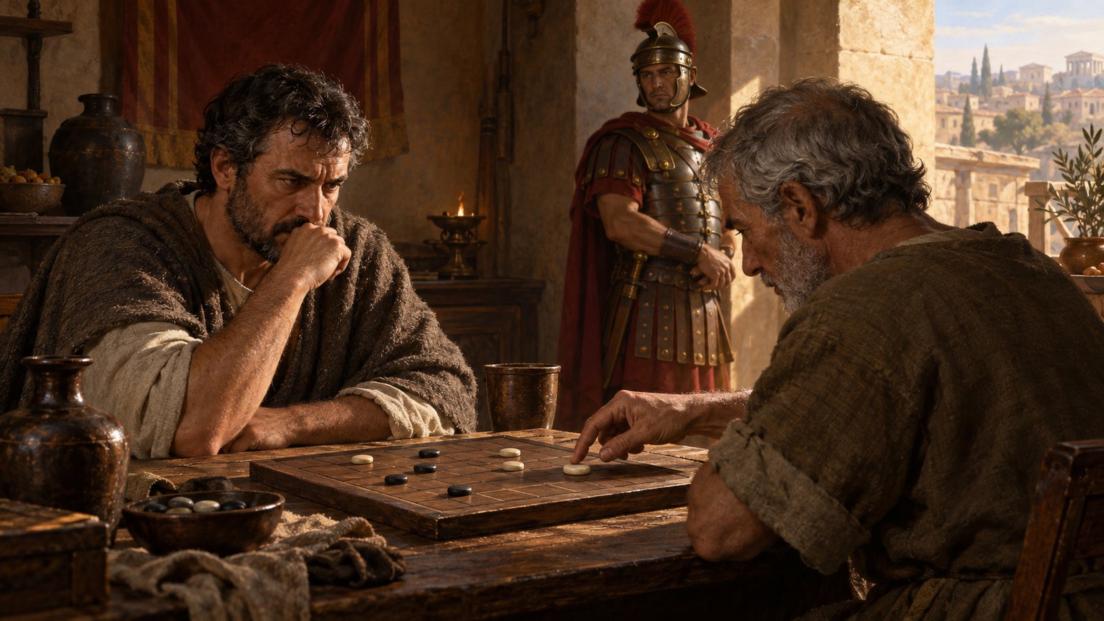 Seneca says Kanus was playing draughts when a centurion summoned a group of condemned prisoners.