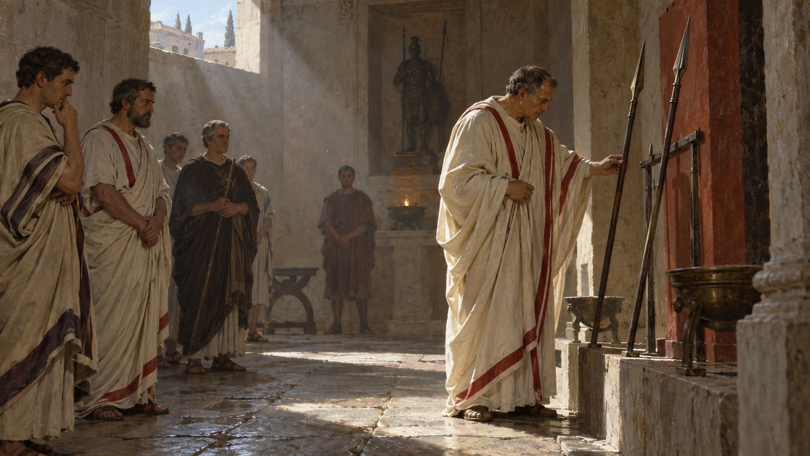 The movement of Mars’s spears inside the Regia became an official report from a pontifex to the senate.