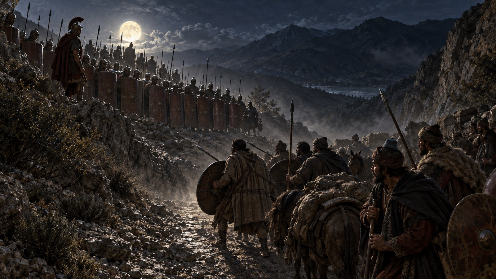 Frontinus says Pompey blocked Mithridates during withdrawal and forced the encounter at night.