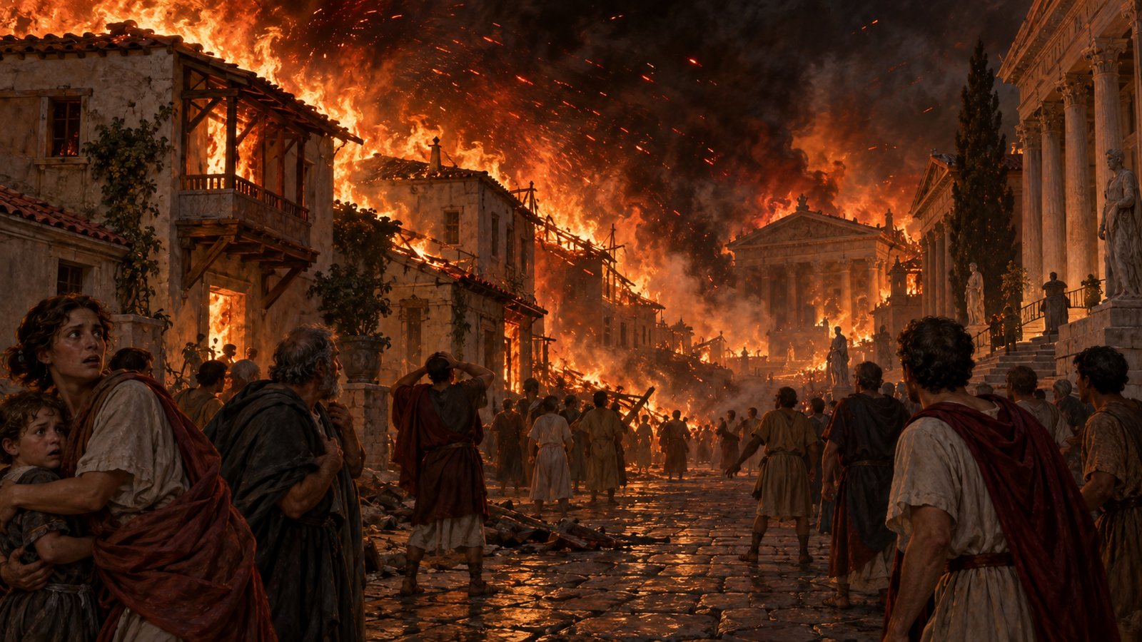 Pliny reported that wind enlarged the Nicomedia fire while inhabitants stood watching instead of forming an effective response.