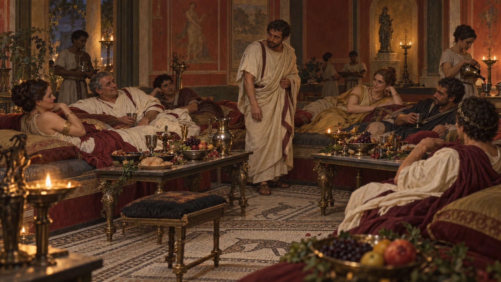 Suetonius makes the dinner table a stage on which Claudius’s rank repeatedly failed to protect him from ridicule.
