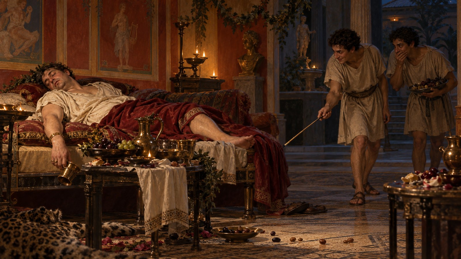 A late arrival could force Claudius to circle the room before anyone made a place for him.
