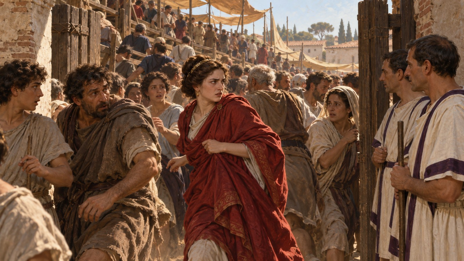Gellius places the remark in the crush outside public games, after Appius Caecus’s daughter had struggled free of the crowd.