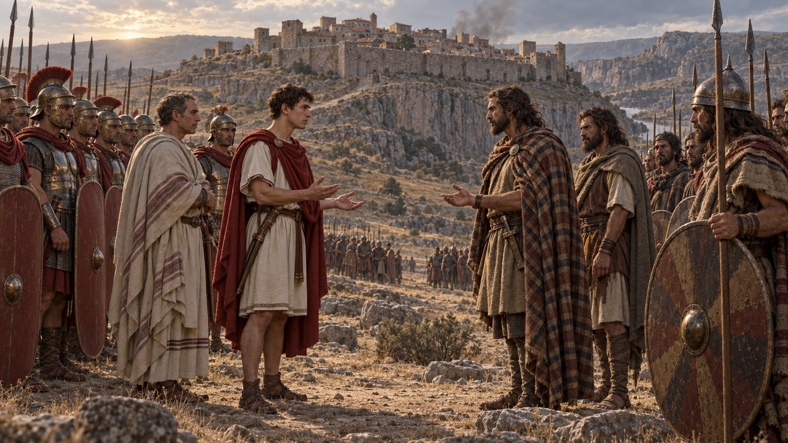 The Numantines refused to trust another Roman negotiator and demanded Tiberius, whose family name carried a memory of an earlier just peace.