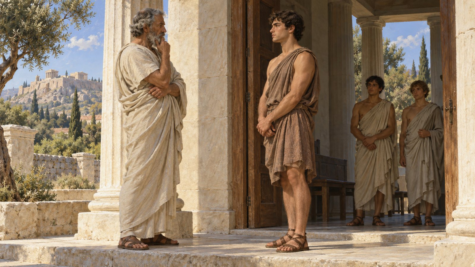 Gellius says admission began before the lesson: Pythagoras judged a candidate’s expression, form and bodily bearing, then assigned a period of silence suited to that person.