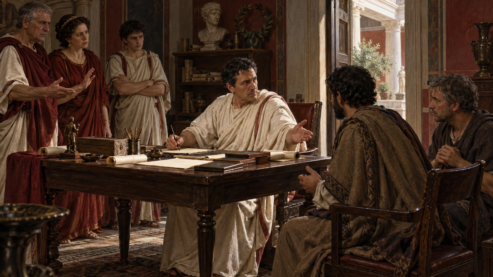 The order became meaningful when guest-friendship, client duty and family pressure competed for the same advocate.