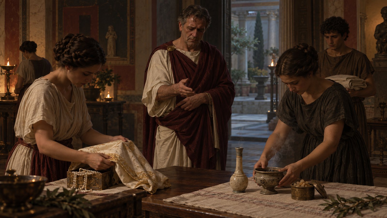 After a wedding day had been fixed, Fundanus ordered money intended for clothing, pearls and gems redirected to incense, unguents and scents.