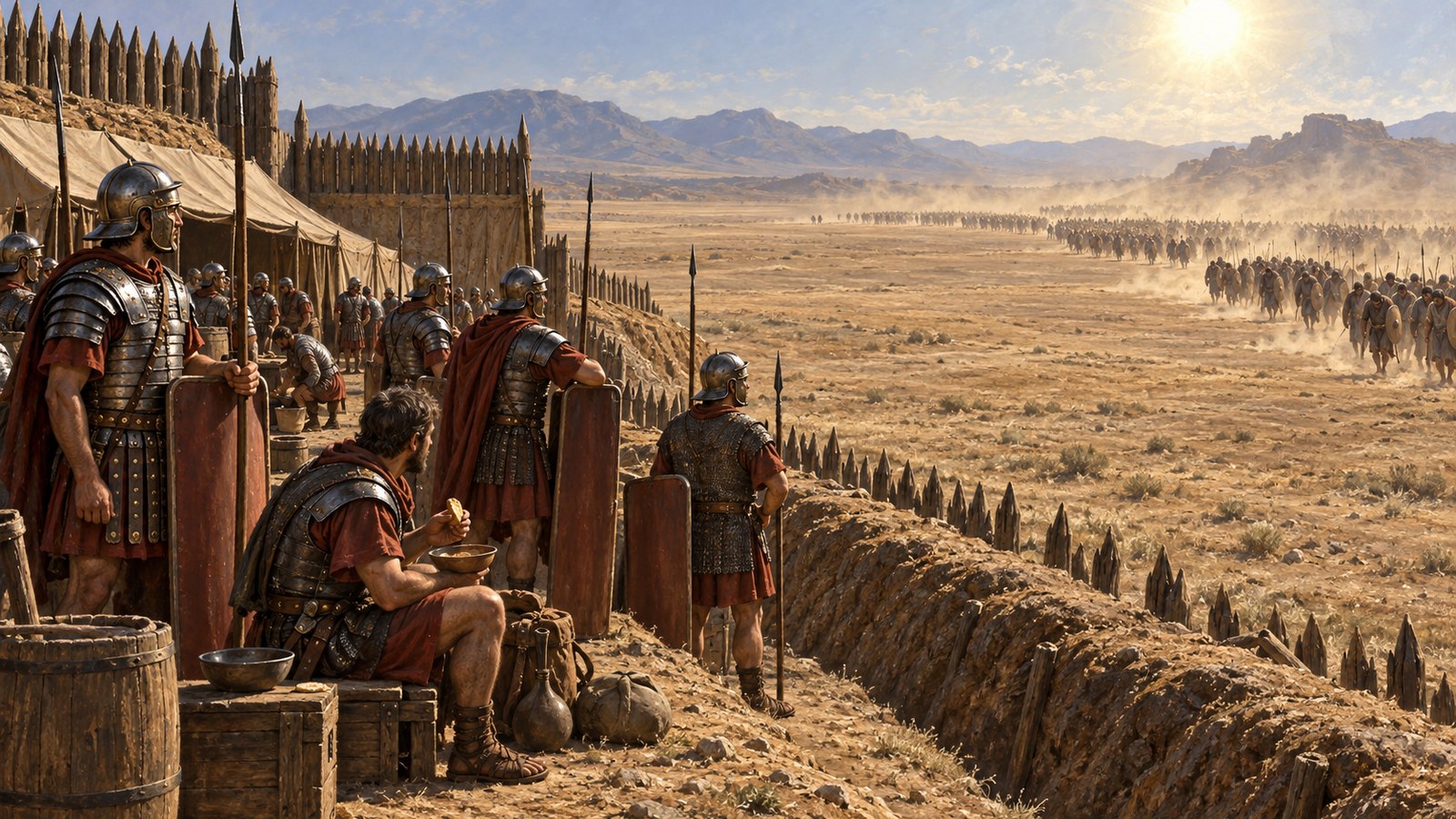 Marius’s line began the day fed and near its camp while the opposing host spent strength merely reaching it.
