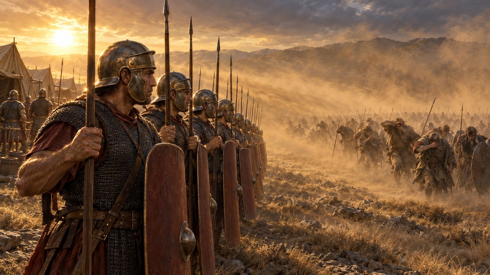 Orientation made the same sun, wind, and dust fall differently on the two armies at the moment of contact.