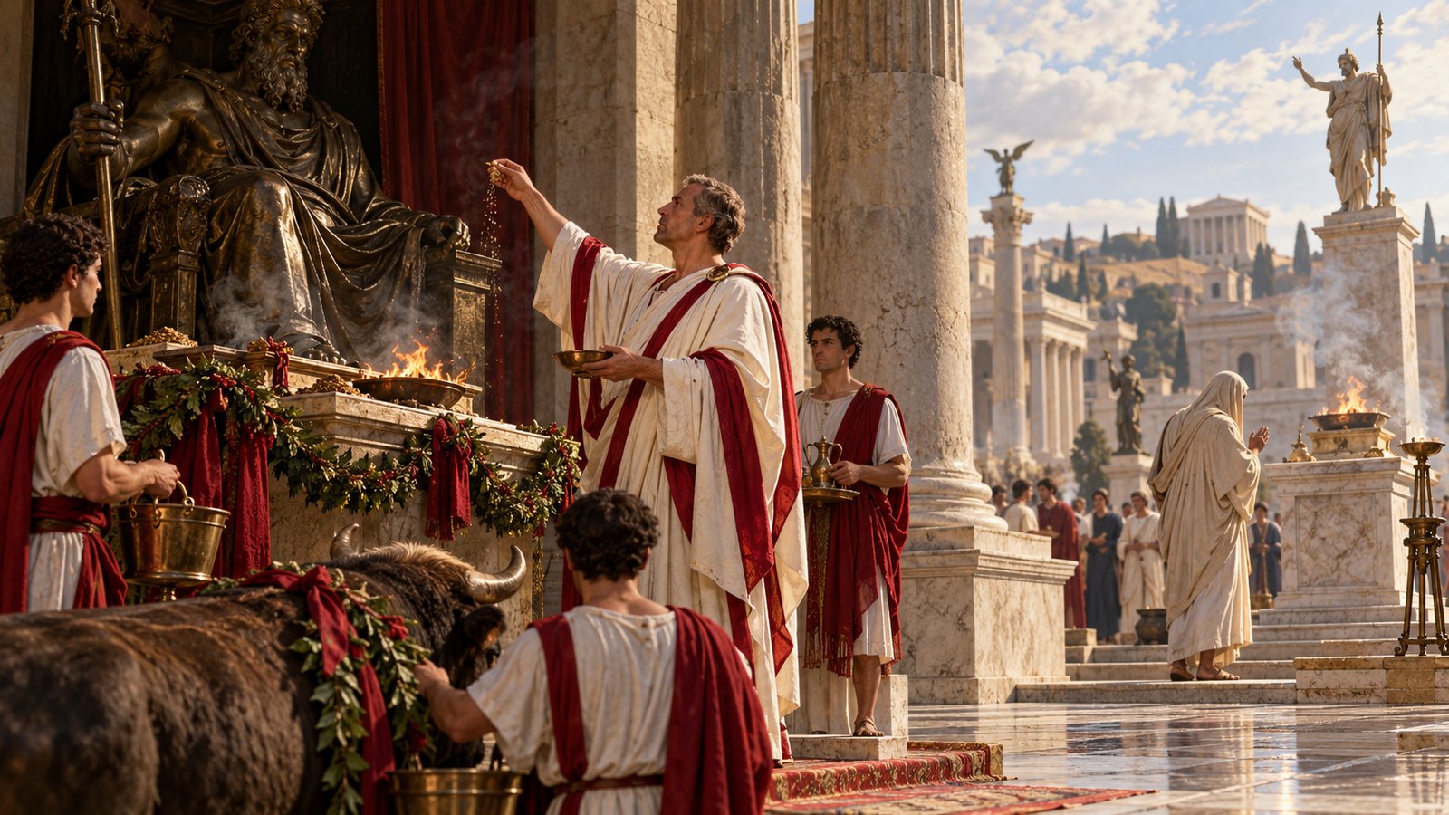 The bareheaded rites of Saturn and Honor made one Roman gesture impossible to explain with a single universal rule.